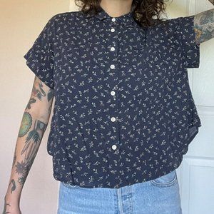 Madewell Hilltop Shirt in Navy Floral, Size M